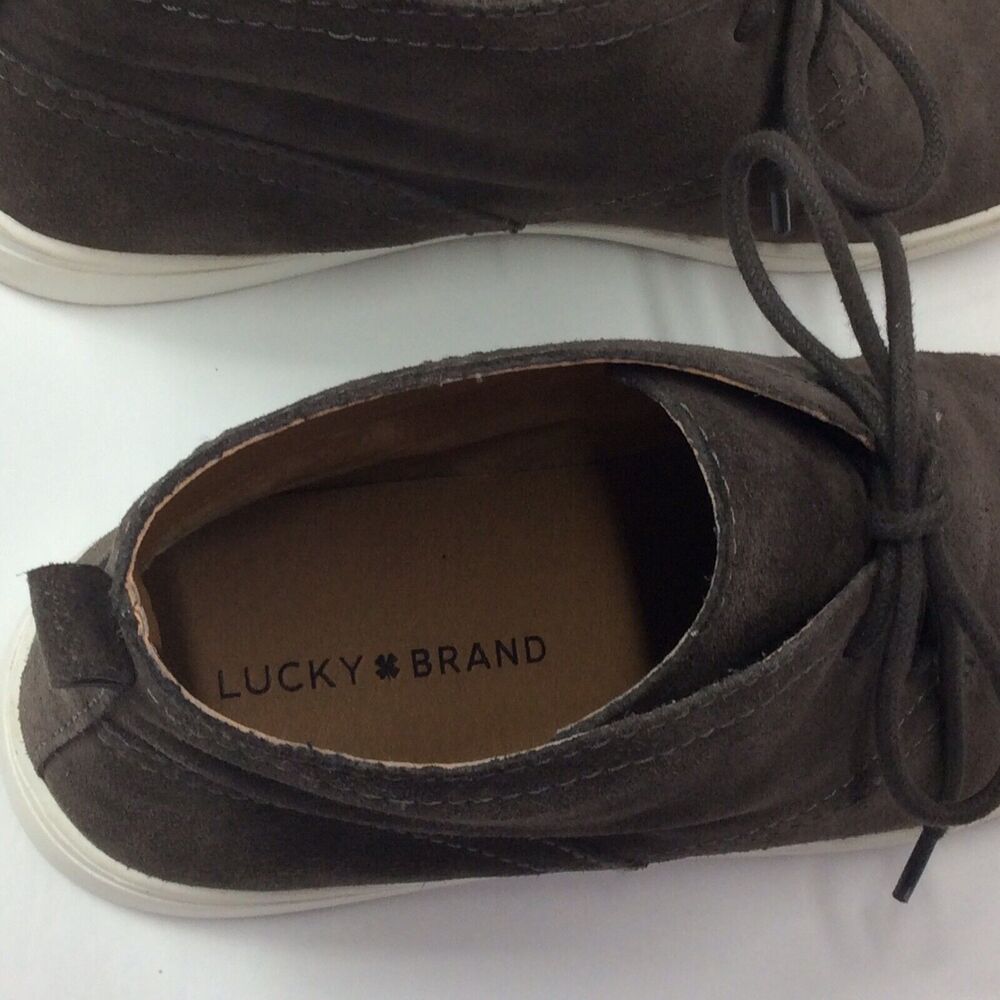 Lucky Brand Lorelle Chukka Ankle Sneakers Men's Sz 9M Gray Suede Leather Lace Up - Picture 6 of 9